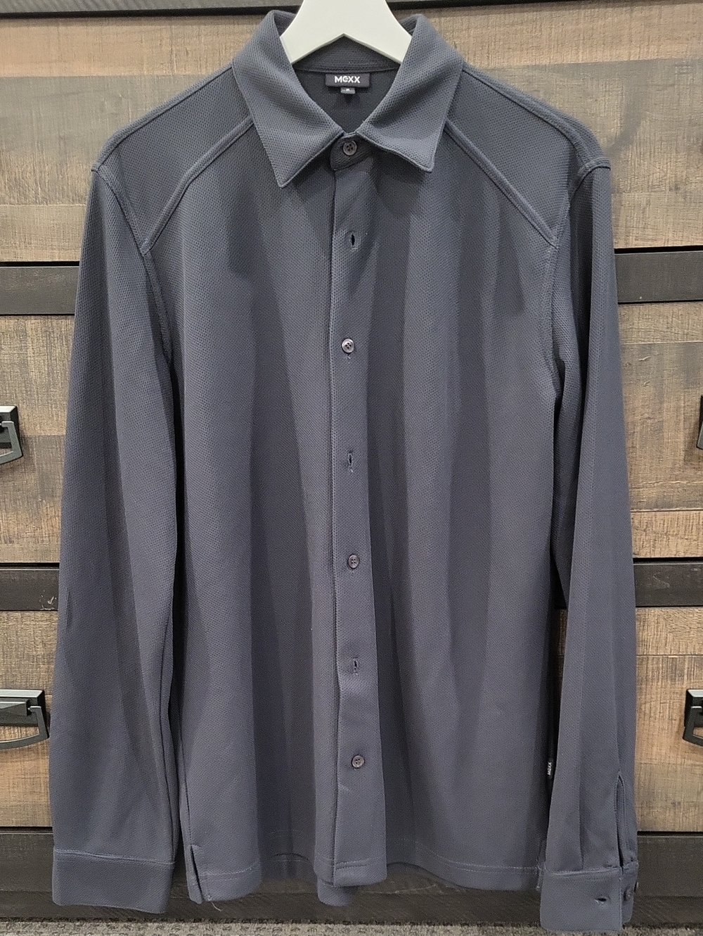 Mexx Men's Long-Sleeve Button-Down Shirt - Charcoal Gray
